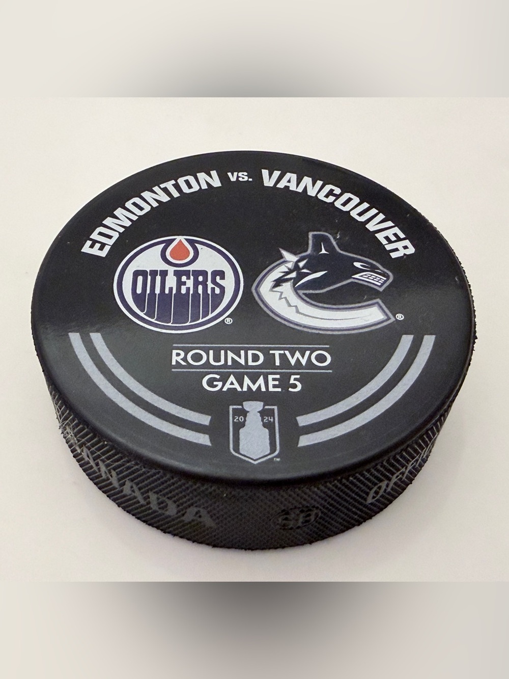 2024 Playoffs Round Two Game 5 Edmonton Oilers Vs Vancouver Canucks Warm-up Puck